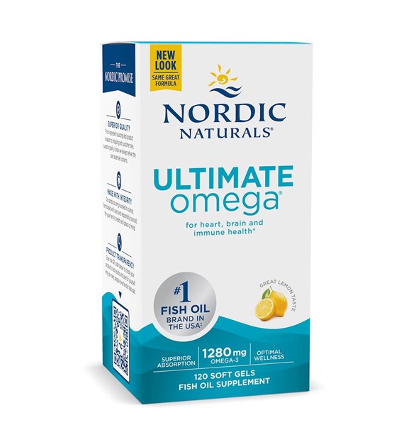 NORDIC NATURALS Ultimate Omega, 1280 mg Lemon Flavor (120 sgels)