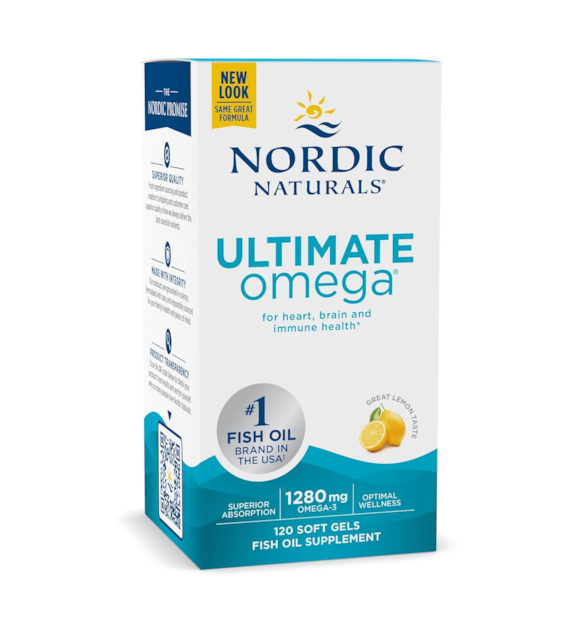 NORDIC NATURALS Ultimate Omega, 1280 mg Lemon Flavor (120 sgels)