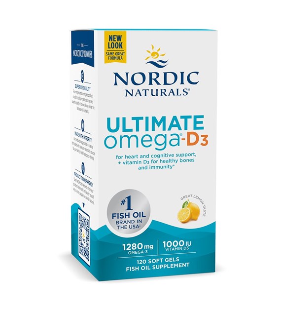 NORDIC NATURALS Ultimate Omega-D3, 1280 mg Lemon (120 sgels)