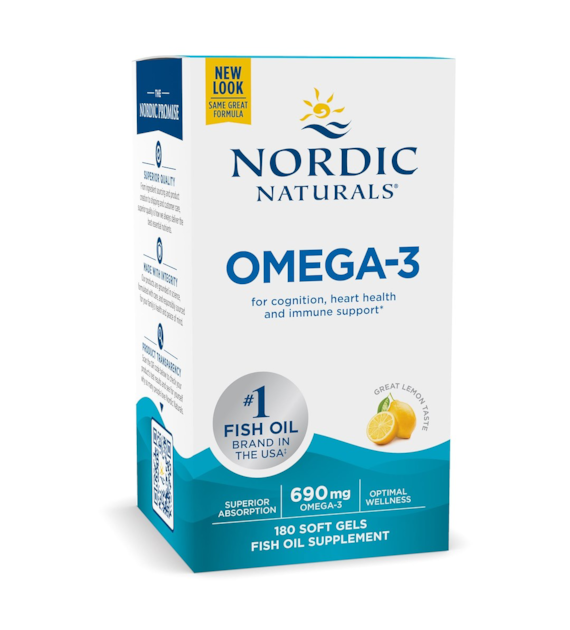NORDIC NATURALS Omega-3, Lemon  (180 kaps.)