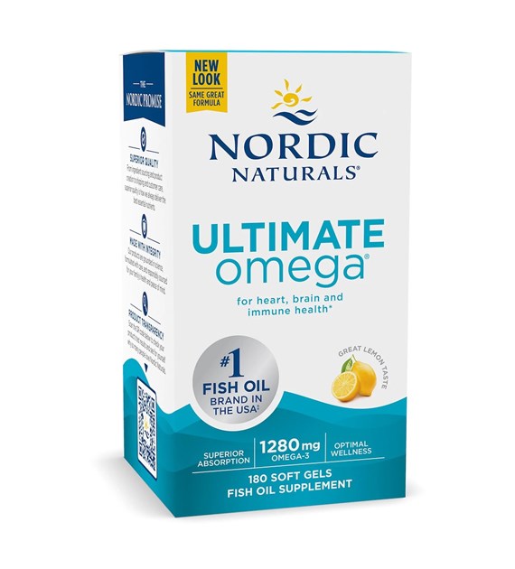 NORDIC NATURALS Ultimate Omega, 1280 mg Lemon Flavor (180 sgels)