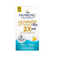 NORDIC NATURALS Ultimate Omega 2X Mini with Vitamin D3, 1120 mg Lemon (60 sgels)