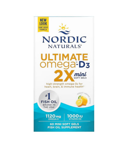 NORDIC NATURALS Ultimate Omega 2X Mini with Vitamin D3 (60 kaps.)