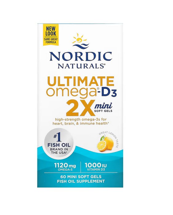 NORDIC NATURALS Ultimate Omega 2X Mini with Vitamin D3 (60 kaps.)