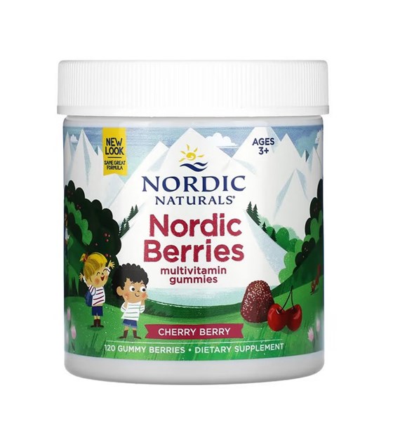 NORDIC NATURALS Nordic Berries Multivitamin, Cherry Berry (120 gummy berries)