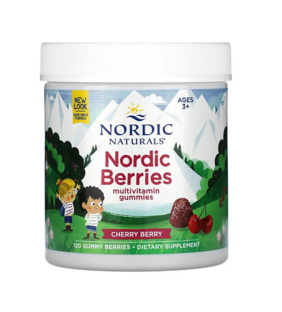 NORDIC NATURALS Nordic Berries Multivitamin, Cherry Berry (120 gummy berries)