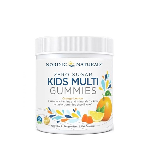 NORDIC NATURALS Kids Multi Zero Sugar, Orange Lemon (120 gummies)