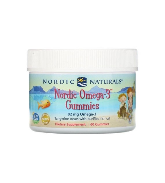 NORDIC NATURALS Nordic Omega-3 Gummies, 82 mg Tangerine Treats (60 gummies)