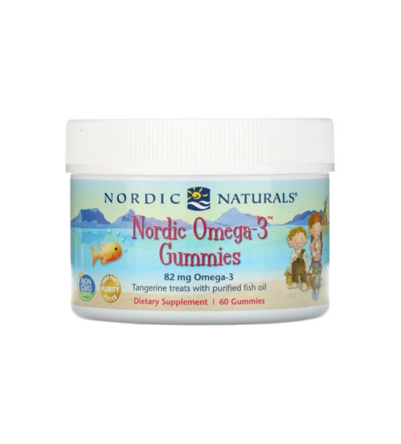 NORDIC NATURALS Nordic Omega-3 Gummies, 82 mg Tangerine Treats (60 gummies)