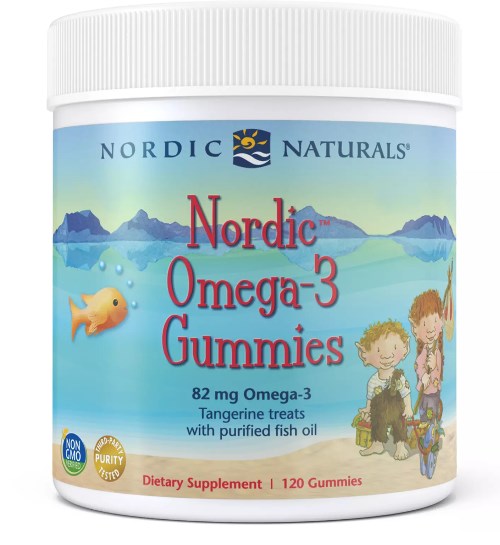 NORDIC NATURALS Nordic Omega-3 Gummies, 82 mg Tangerine Treats (120 gummies)