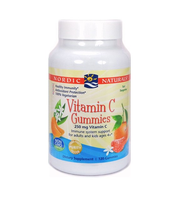 NORDIC NATURALS Vitamin C Gummies, 250 mg Tangerine (120 gummies)