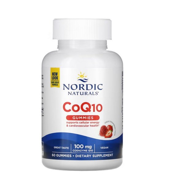 NORDIC NATURALS CoQ10 Gummies, 100 mg Strawberry (60 gummies)