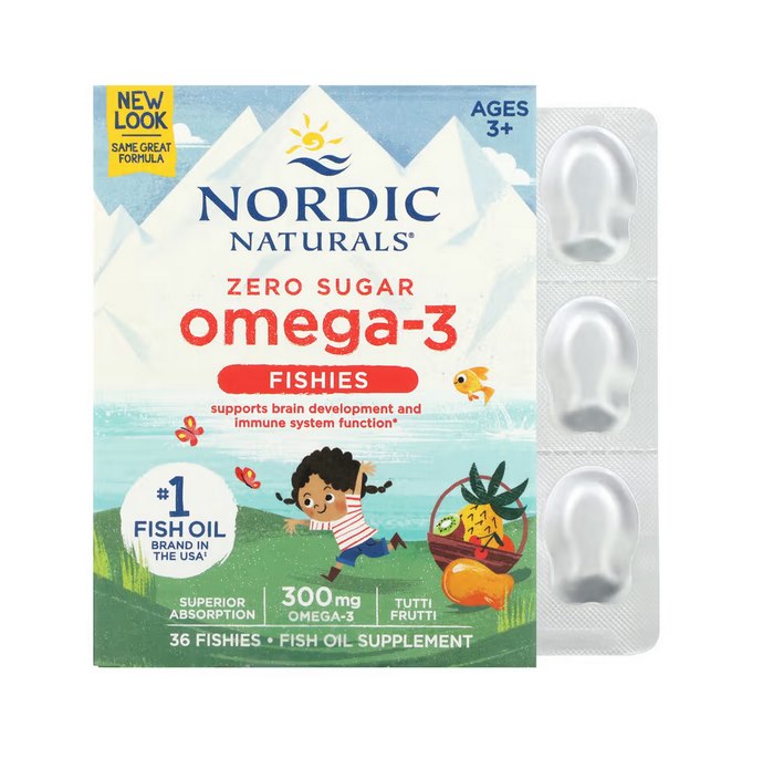 NORDIC NATURALS Nordic Omega-3 Fishies, 300 mg Yummy Tutti Frutti Taste (36 fishies)