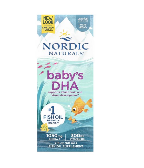 NORDIC NATURALS Baby's DHA, 1050 mg with Vitamin D3 (60 ml / 2 fl. oz.)