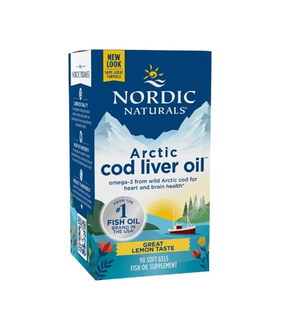 NORDIC NATURALS Arctic Cod Liver Oil, 750 mg Lemon (90 sgels)