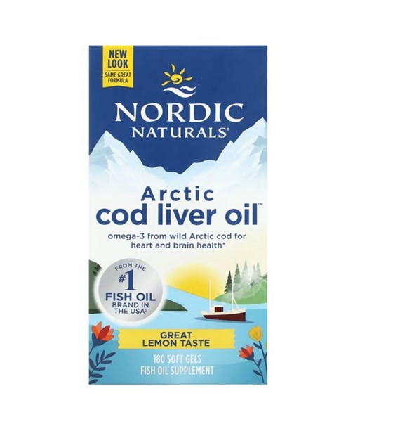 NORDIC NATURALS Arctic Cod Liver Oil, 750 mg Lemon (180 sgels)