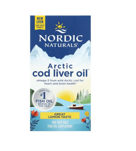NORDIC NATURALS Arctic Cod Liver Oil Lemon (180 kaps.)
