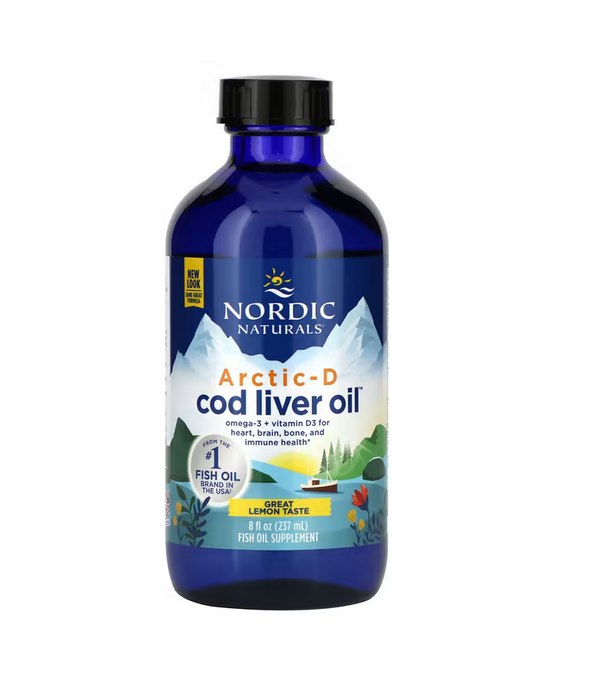 NORDIC NATURALS Arctic-D Cod Liver Oil, Lemon (237 ml / 8 fl. oz.)