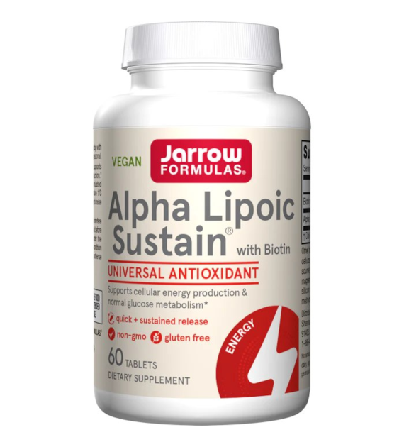 JARROW FORMULAS Kwas Alfa Liponowy i Biotyna (120 tabl.)