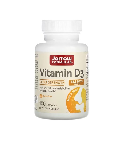 JARROW FORMULAS Vitamin D3, 2500 IU, 62,5 mcg (100 sgels)