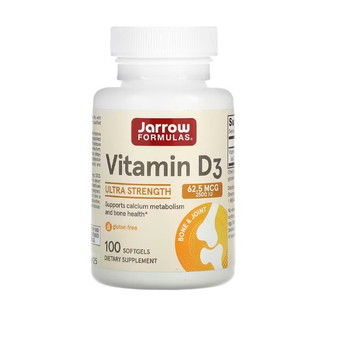 JARROW FORMULAS Vitamin D3, 2500 IU, 62,5 mcg (100 sgels)
