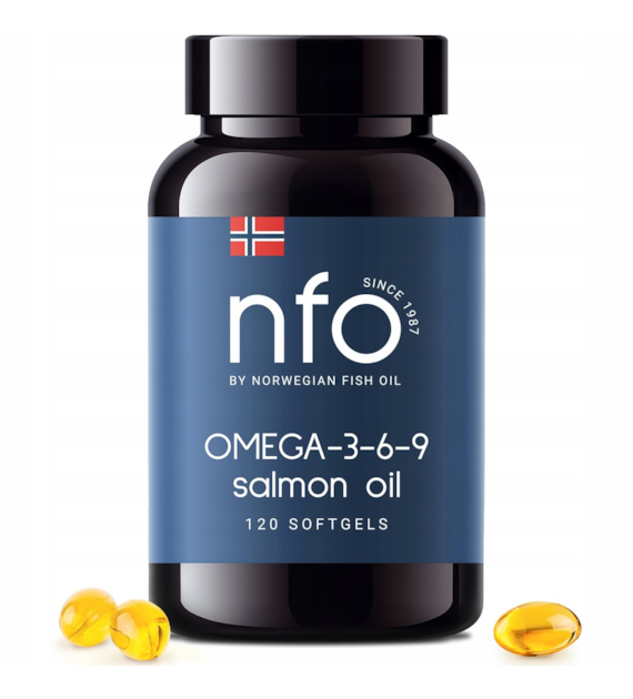 NFO Omega-3-6-9 Salmon Oil - Olej z łososia (120 kaps. miękkich)
