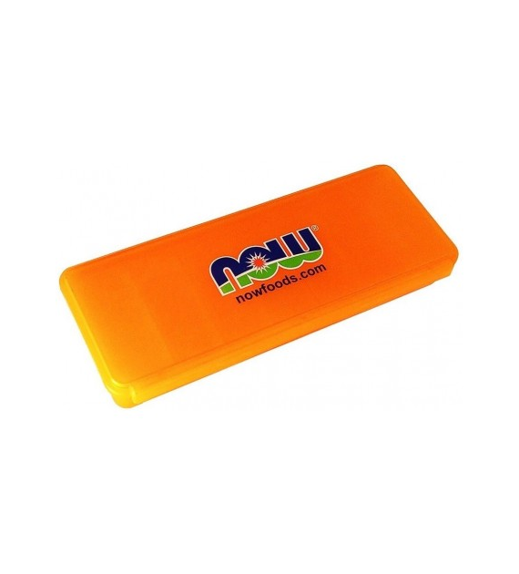 NOW FOODS Pudełko na leki organizer pillbox - 7 komór (pomarańczowe)