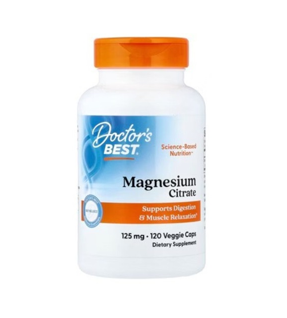 DOCTOR'S BEST Magnesium Citrate - Cytrynian magnezu (120 kaps.)