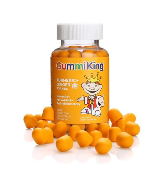 GUMMIKING Turmeric + Ginger for Kids - Kurkuma + Imbir dla dzieci (60 żelek)