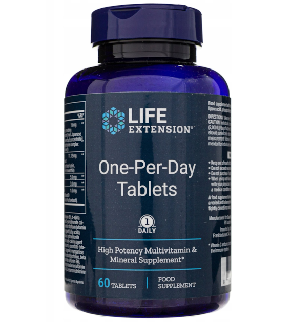 LIFE EXTENSION One-Per-Day Tablets - Zestaw Witamin i Minerałów EU (60 tabl.)