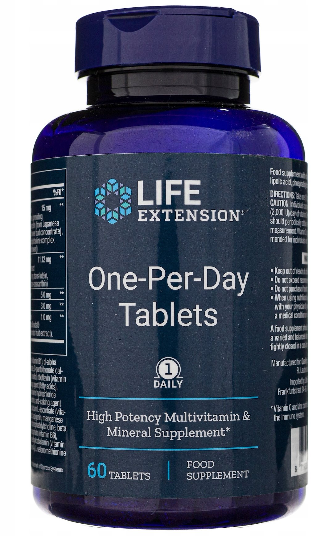 LIFE EXTENSION One-Per-Day Tablets - Zestaw Witamin i Minerałów EU (60 tabl.)