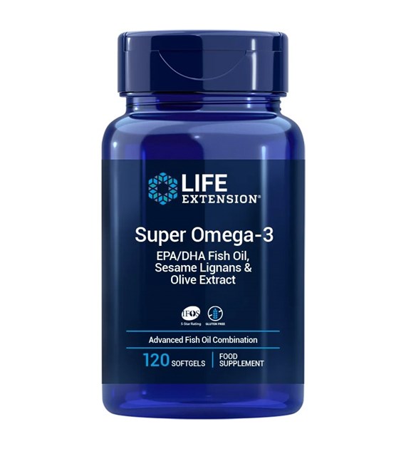LIFE EXTENSION Super Omega-3 EPA/DHA with Sesame Lignans & Olive Extract EU version (120 enteric coated sgels)