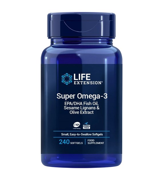 LIFE EXTENSION Super Omega-3 EPA/DHA with Sesame Lignans & Olive Extract EU version (240 sgels)