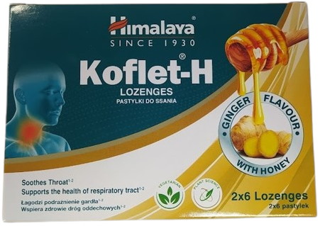 HIMALAYA Koflet-H, imbirowy (12 tabl.)