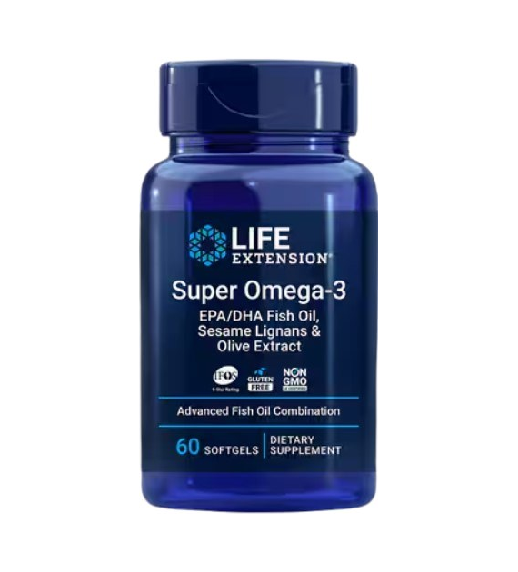 LIFE EXTENSION Super Omega-3 EPA/DHA with Sesame Lignans & Olive Extract (60 enteric coated sgels)